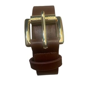 Michael Kors Brown Gold Buckle Belt Womens Sz 8